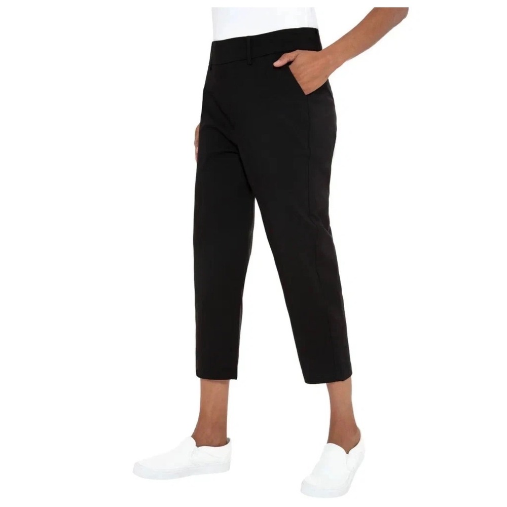 NWT Mario Serrani Italy Womens Black Capri Pants Size XL Stretch Cropped Trouser